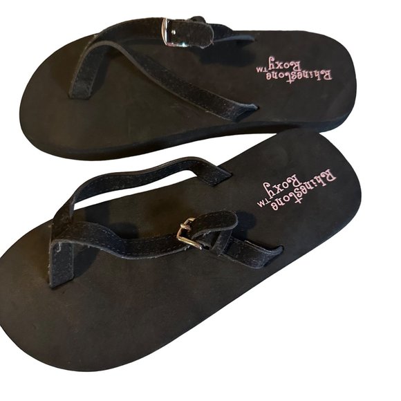 Lot of two sandals Capelli Kids silver floral rhinestone flip flops Roxy Rhinest - Picture 4 of 6